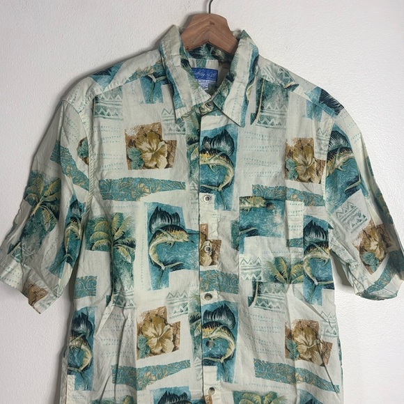 Fishing life button down lightweight summer fishing shirt size medium - Picture 2 of 9